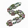 Natural Indian Agate Beaded Necklaces NJEW-S395-12-1