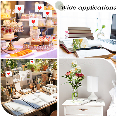 40Pcs 2 Styles Ring & Heart Shaped Steel Wire Name Card Clip Holder AJEW-CN0006-48-1