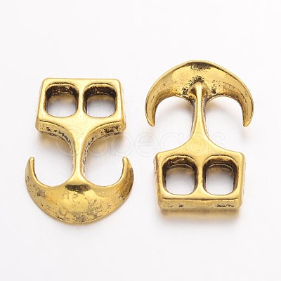 Tibetan Style Alloy Hook Clasps TIBEP-35682-AG-NR-1