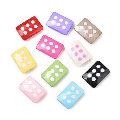 Opaque Printed Acrylic Beads OACR-G055-05-1