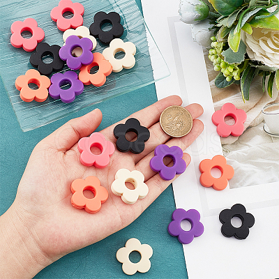 20Pcs 5 Colors Food Grade Eco-Friendly Silicone Beads SIL-NB0001-14B-1