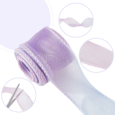 3Rolls Polyester Organza Ribbons SRIB-CY0001-37B-1