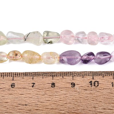 Natural Rose Quartz & Amethyst & Citrine(Heated) & Prehnite Beads Strands G-N371-01A-01-1