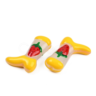 Boot Baking Paint Glass Enamel Beads LAMP-C020-02C-1