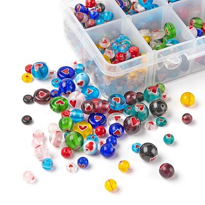 360Pcs 5 Styles Handmade Lampwork Beads LAMP-LS0001-03-1