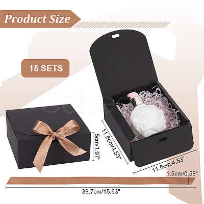 Square Cardboard Paper Jewelry Gift Boxes CBOX-WH0003-35B-1