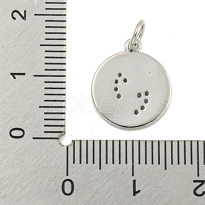 Round Rack Plating Brass Micro Pave Clear Cubic Zirconia Pendants KK-U021-01P-1