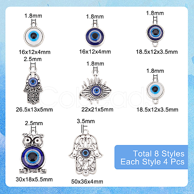 Evil Eye Jewelry Making Finding Kit FIND-PH0008-04-1