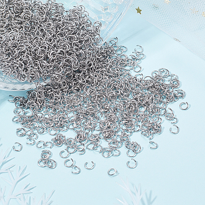 2000Pcs 304 Stainless Steel Open Jump Rings STAS-UN0029-61-1