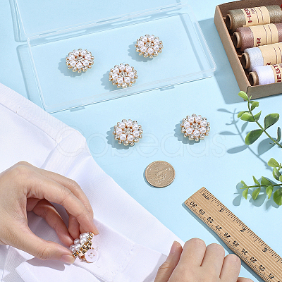 6Pcs Flower Alloy Plastic Cufflinks FIND-CY0001-65B-1