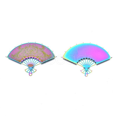 Ion Plating(IP) 304 Stainless Steel Filigree Pendants STAS-T057-60-1