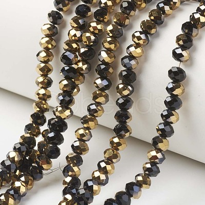 Electroplate Opaque Glass Beads Strands EGLA-A034-P6mm-O-1