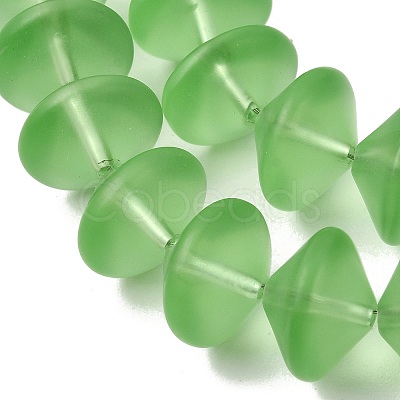 Frosted & Baking Paint Transparent Glass Beads Strands GL-CBA2ED2-03D-1