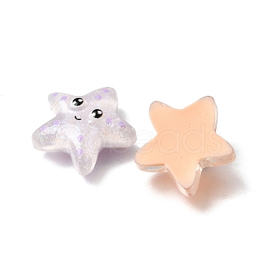 Ocean Animals Transparent Resin & Paillette & Glitter Powder Cabochons RE-CBAA73D-01-1