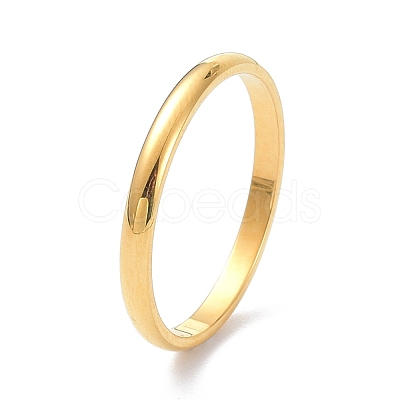 2mm Polished Plain Dome Finger Ring for Girl Women RJEW-C012-05A-G-1