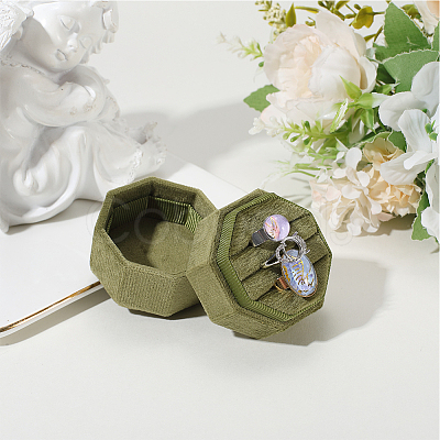 Velvet Cover Plastic Couple Ring Box VBOX-WH20003-001B-1