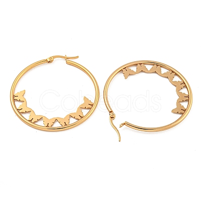 304 Stainless Steel Huggie Hoop Earrings EJEW-P282-01B-G-1