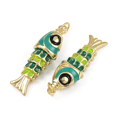 Brass Enamel Pendants KK-L241-23G-1