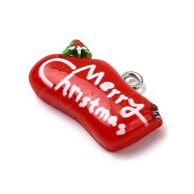 Christmas Opaque Resin Pendants LS-CRES-D314-02P-04-1