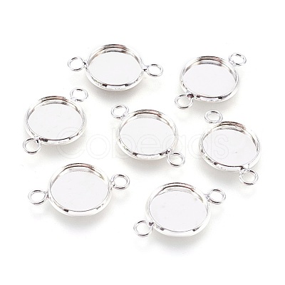 Brass Cabochon Connector Settings X-KK-E058-S-1