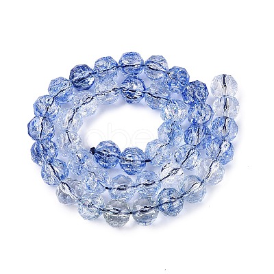 Crackle Transparent Glass Beads Strands GLAA-N063-10mm-04-1