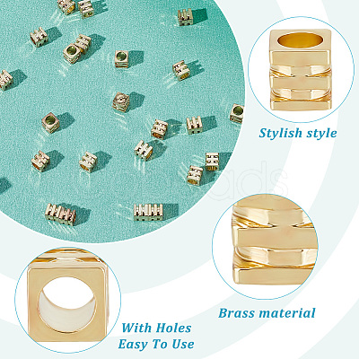 100Pcs Rack Plating Brass Beads KK-GO0001-63-1