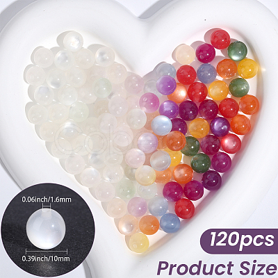 120Pcs Opaque UV Reactive Beads RESI-PA0001-35E-1