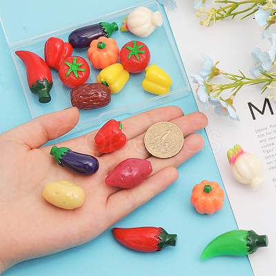 24Pcs 12 Style EPMC Resin Mini Imitation Vegetables Decoration MIMO-FG0001-01-1