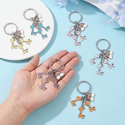 Giraffe Alloy Enamel Keychain KEYC-YW00169-01-1
