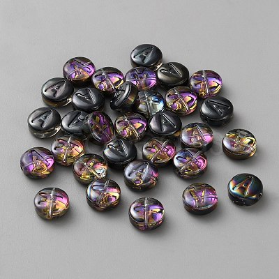 Transparent Electroplated UV Plating Glass Beads GLAA-TAC0024-12C-A-1