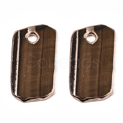 Natural Tiger Eye Pendants G-N0326-61G-1