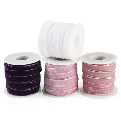 40 Yards 4 Colors Single Face Velvet Ribbon SRIB-TA0001-35C-1