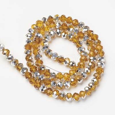 Electroplate Transparent Glass Beads Strands EGLA-A034-T3mm-M10-1