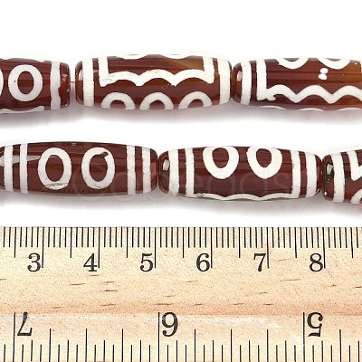 Rice Shape Tibetan Style dZi Beads Strands G-A269-A14-01-1