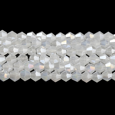 Imitation Jade Electroplate Glass Beads Strands GLAA-F029-J4mm-A06-1