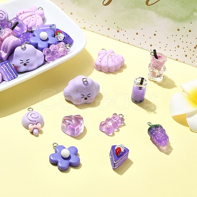 50Pcs 10 Styles Resin Pendants CRES-YW0001-32-1