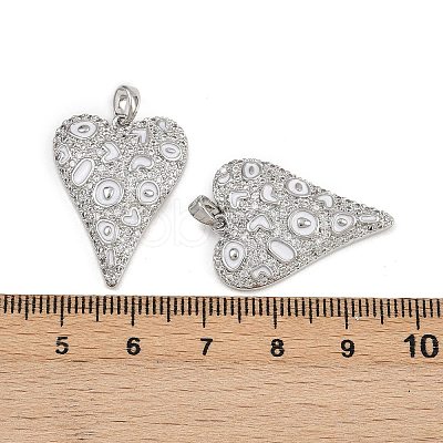 Brass Micro Pave Clear Cubic Zirconia Pendants ENAM-K078-01P-1