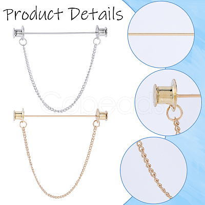 Zinc Alloy Hanging Chain Brooches FIND-GF0006-87C-1