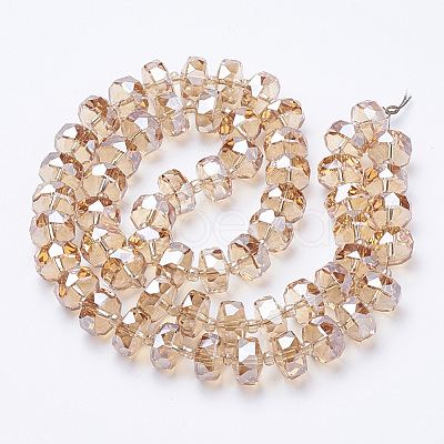 Electroplat Glass Beads Strands EGLA-Q092-8mm-D09-1