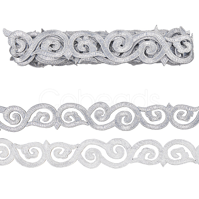Iron on/Sew on Polyester Embroidery Auspicious Clouds Lace Ribbon OCOR-WH20020-06C-1