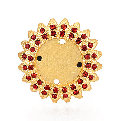 Adjustable Flower Alloy & Iron Rhinestone Bezel Cup Ring Base with Rotatable Tray MAK-T012-04G-1