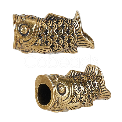 2Pcs Brass European Beads KK-HY0004-63AG-1