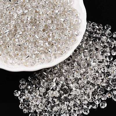 6/0 Baking Paint Transparent Fringe Glass Seed Beads X1-SEED-N006-06A-1