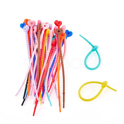 30Pcs Heart Shaped Silicone Cable Zip Ties AJEW-TADJ0001-11-1