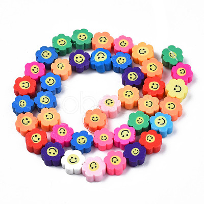 Handmade Polymer Clay Bead Strands CLAY-N006-73-1