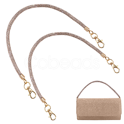 2Pcs Alloy Rhinestone Round Cord Bag Handles AJEW-PH0007-73C-1