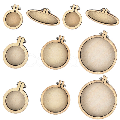 10Pcs 5 Styles Wood Embroidery Hoop DIY-CP0012-43B-1