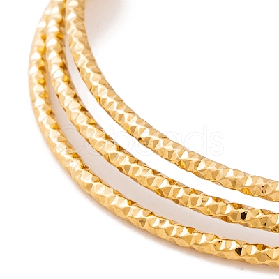 7Pcs PVD Vacuum Plating 304 Stainless Steel Textured Bangles Set for Women BJEW-A011-12C-G-1