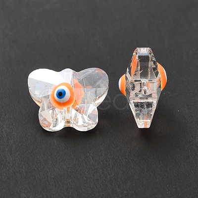 Evil Eye Glass Butterfly Beads G-P485-01B-1