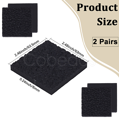 2Pairs Square Rubber Anti-slip Stickers for Shoe Soles AJEW-CY0002-56-1
